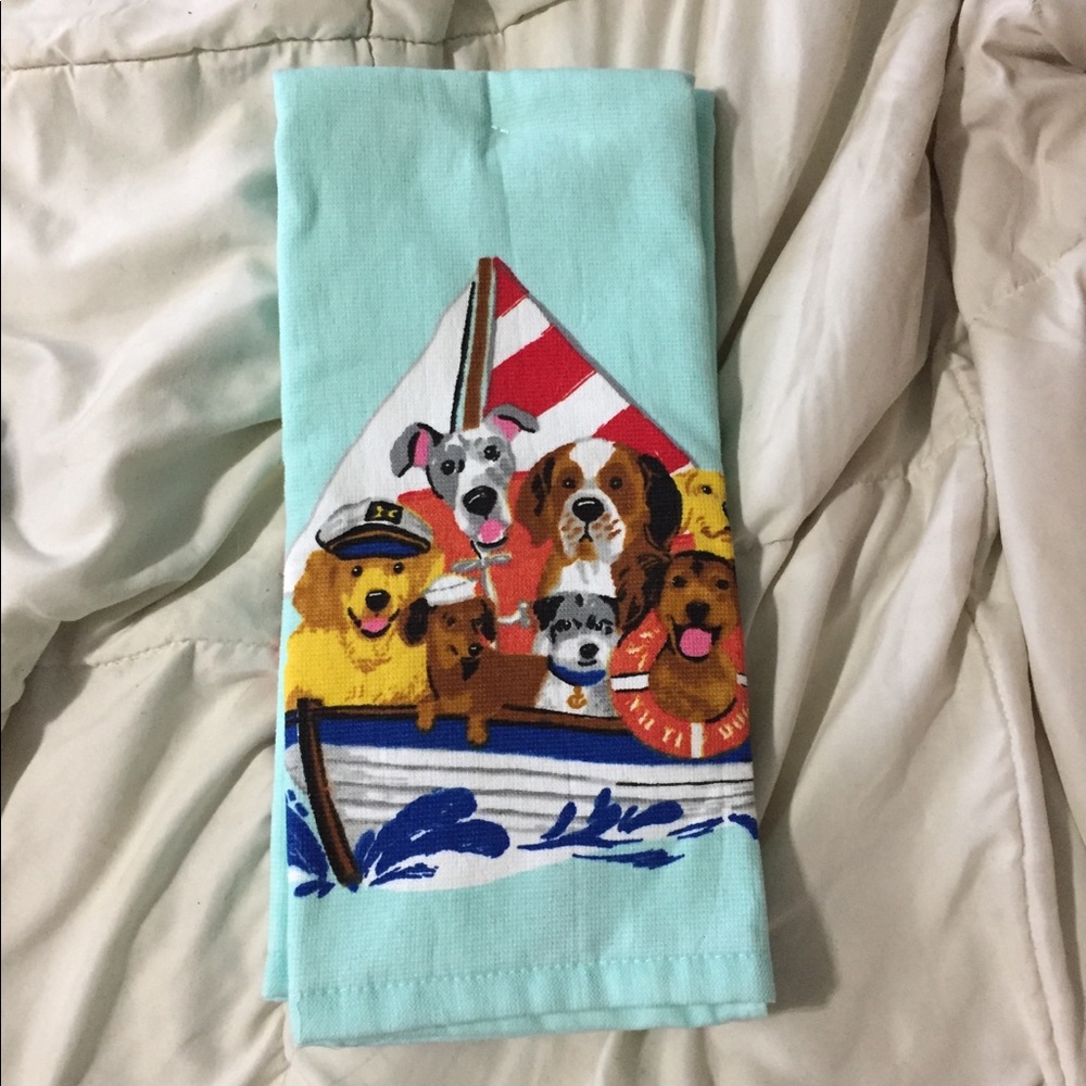 Bathroom/kitchen towels dogs on boat